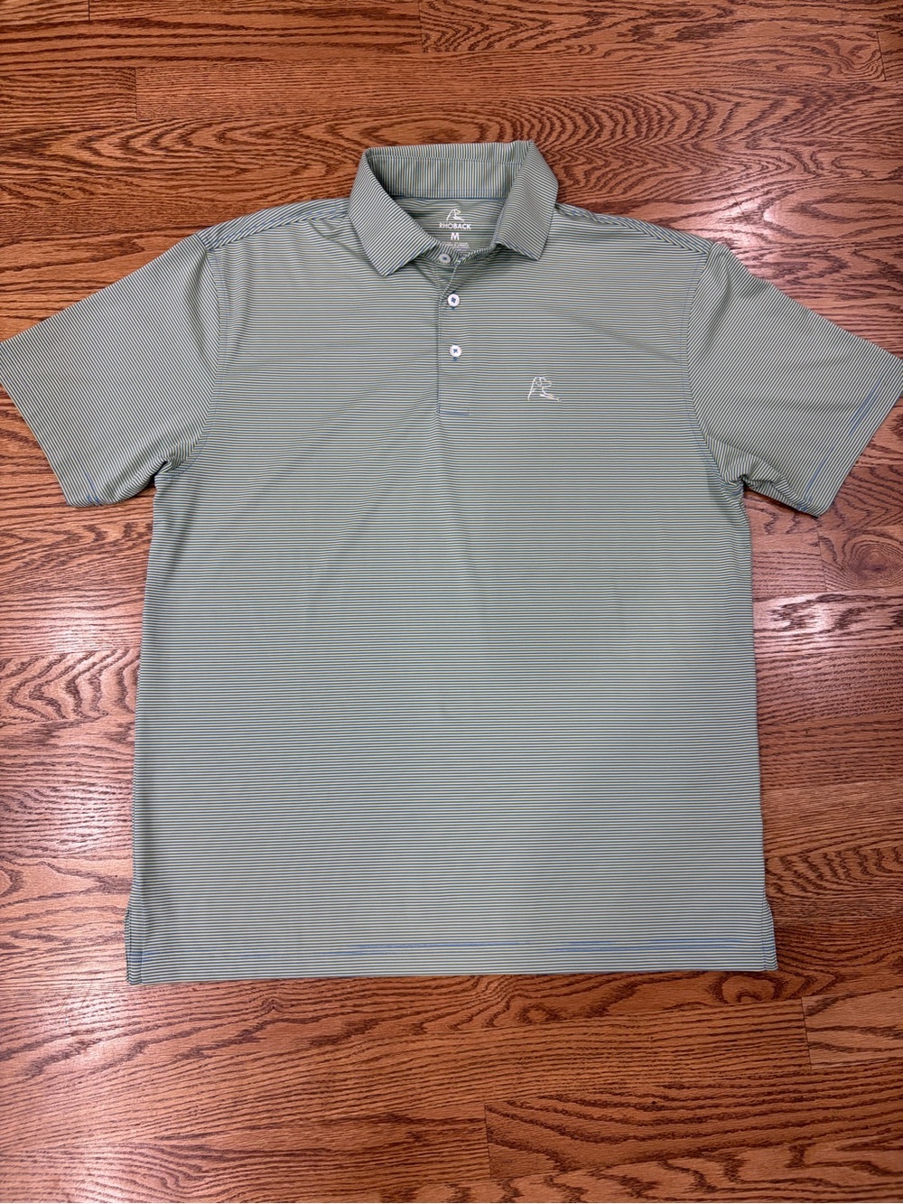 Rhoback Men's Striped Performance Polo - Sage Green